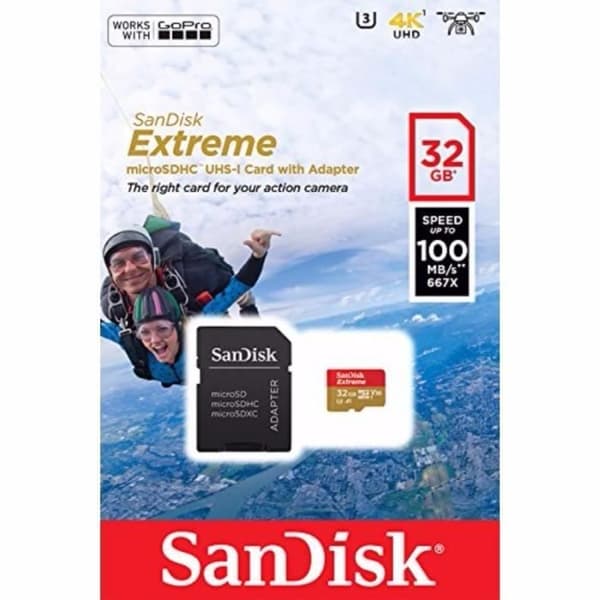 SANDISK EXTREME 32GB microSDHC-kortti - Mukana sovitin