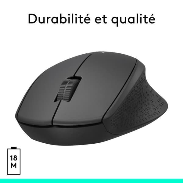 Mus - Trådløs - Logitech - M330 Silent Plus - Sort - Støjsvag