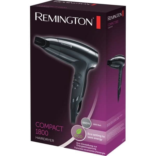 Kompakt hårtørrer - REMINGTON - D5000 - 2000 W - 2 hastigheder - Sort