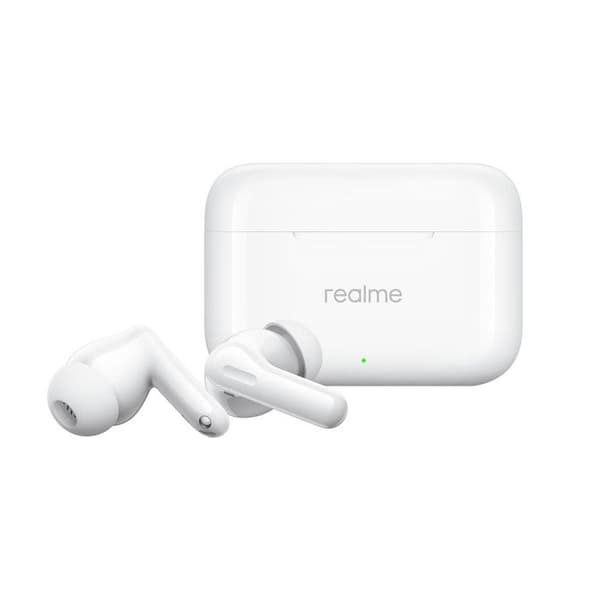 realme Bluetooth Hörlurar T200 Snövit - Kompakt Trådlös Mikrofon