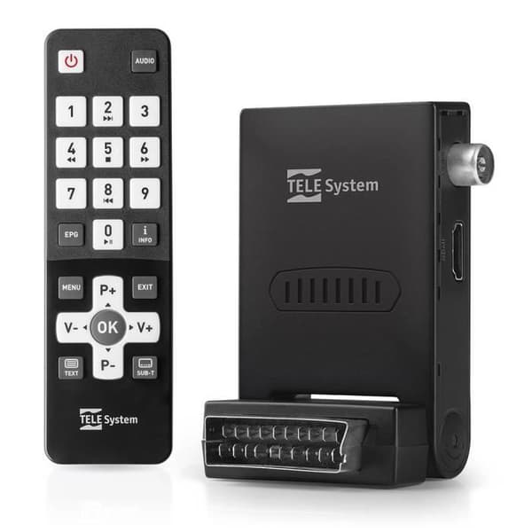 Mini Dekoder - TELE SYSTEM - STEALTH - DVB-T - Autoscan - Indbygget USB