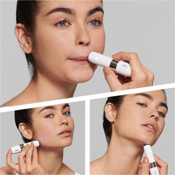 Braun Face Mini FS1000 Elektrisk ansigtsshaver til kvinder - Smart Light Function - Hvid