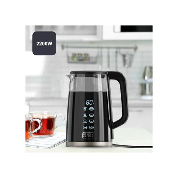 Kedel - BLACK+DECKER - Sort Glas - 1,7L - 2200W - 360° Base