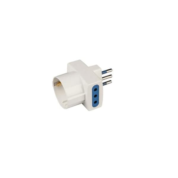 Strømstikadapter - POLYPOOL - PP0467 - Kompatibel Type L+F - AC 250 V - Hvid