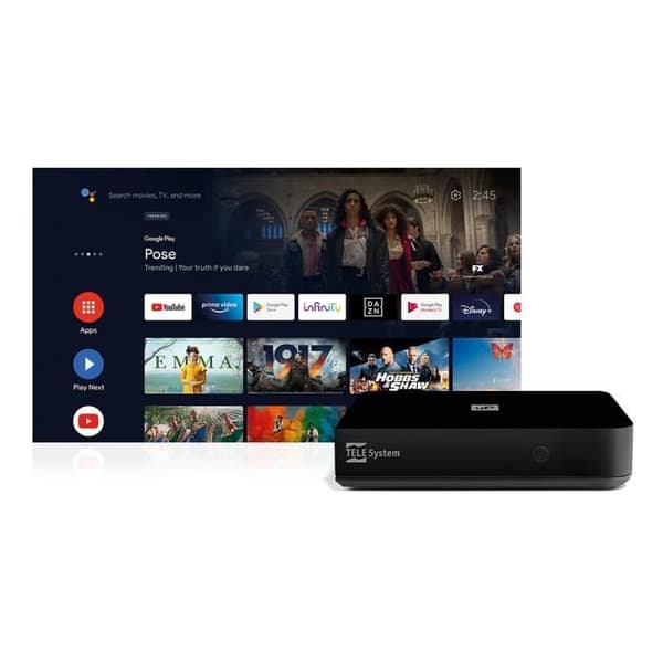 Android TV Dekoder - TELE SYSTEM - UP T2 4K - ULTRA HD - DVB-T2 HEVC - Smart TV Opgradering