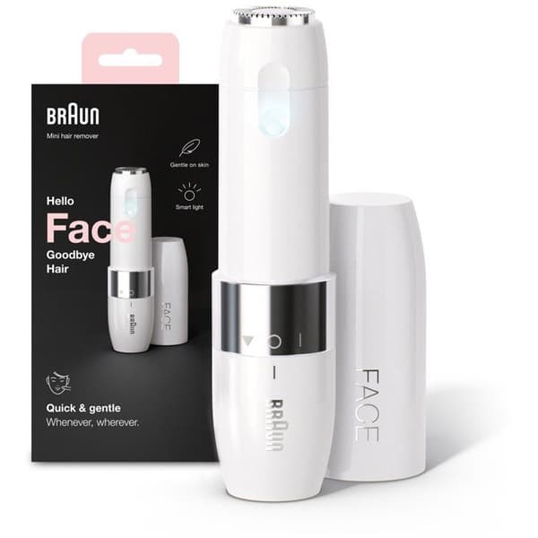 Braun Face Mini FS1000 Elektrisk ansigtsshaver til kvinder - Smart Light Function - Hvid