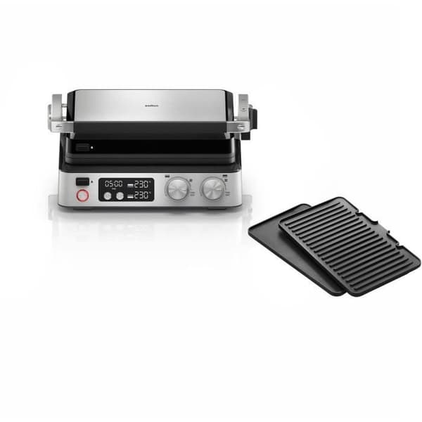 Multifunktionsgrill - BRAUN - Multi Grill 7 - 2000 W - 3 varmeindstillinger - Sort / Stål