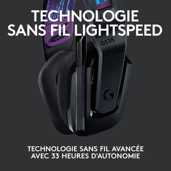 Gaming headset - Trådløs - Logitech G - G535 Lightspeed - PS5, PS4, PC, MAC - Sort