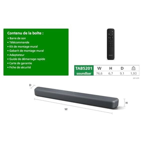 Ljudbar - PHILIPS - 2.0 160W - Dolby Digital Plus - DTS Virtual:X - Bluetooth LE 5.4, HDMI ARC