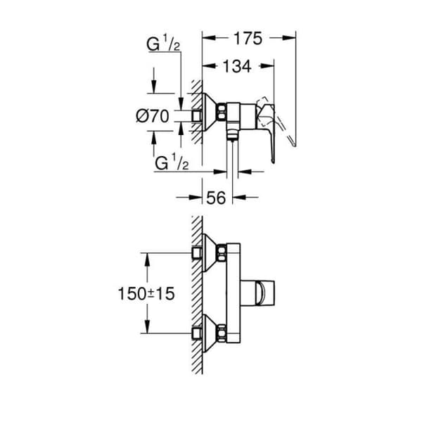 GROHE Start Loop mekanisk bruserarmatur i krom