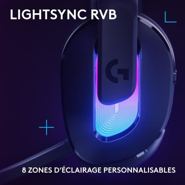 Pelikypärä - langaton - Logitech G - G522 - Lightspeed - Musta
