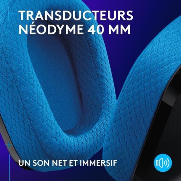 Gaming headset - Trådløs - Logitech G - G535 Lightspeed - PS5, PS4, PC, MAC - Sort/Blå
