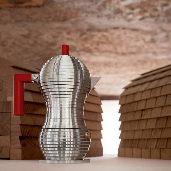 Espresso kaffemaskine - illycaffè - Pulcina - 30cl - Aluminium - Rød