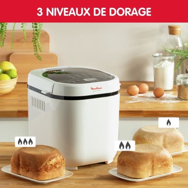 Moulinex Pain Doré Brödmaskin 1kg, 12 program, Gör ditt eget bröd hemma, OW210130