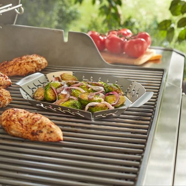 Grøntsagskurv - WEBER - Stort model i rustfrit stål til grill