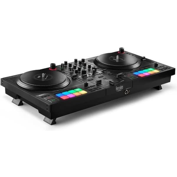 HERCULES DJCONTROL INPULSE T7 - Sort motoriseret DJ-controller med to dæk