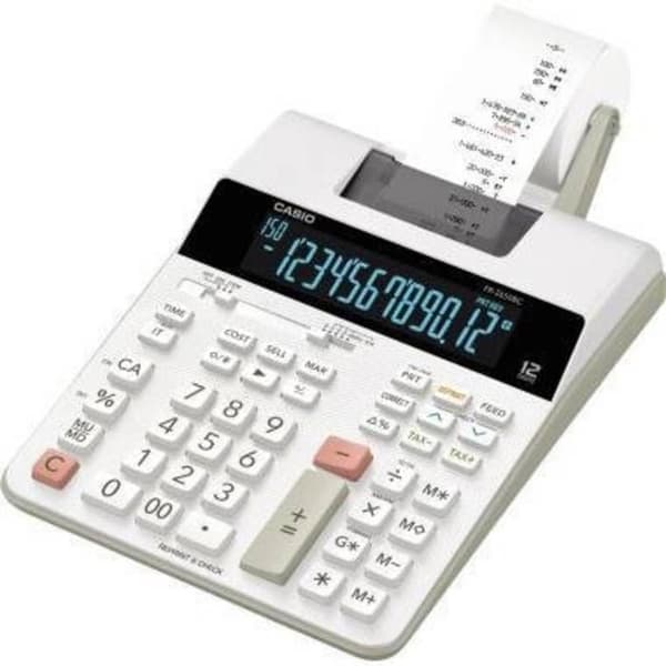 Printerberegner - CASIO - FR-2650RC-W-EH - 12-cifret skærm - Sort farve - Printer