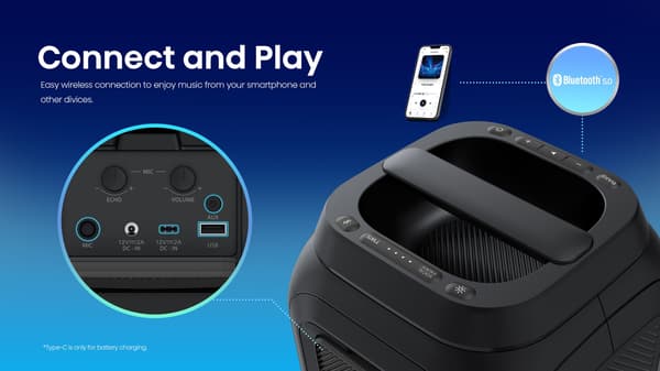 Nomade højttaler - HISENSE - Bluetooth - Max 160 W