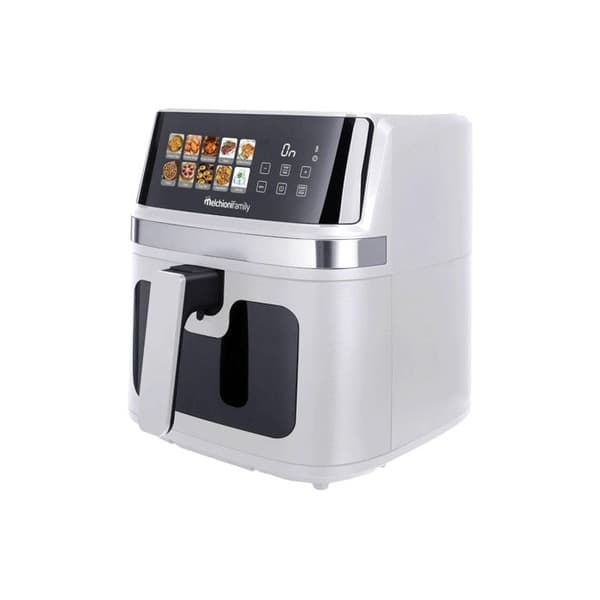 Melchioni Luftfritös Gaia Plus 8L XXL Dubbel Värmeelement 2200W 10 Program Display LED Vit