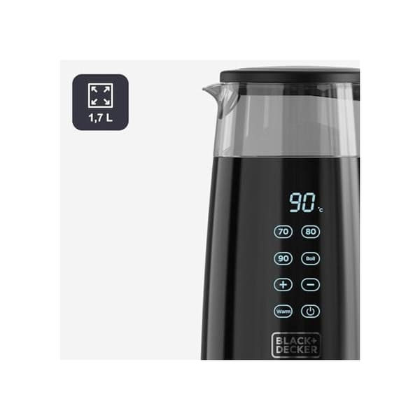 Kedel - BLACK+DECKER - Sort Glas - 1,7L - 2200W - 360° Base