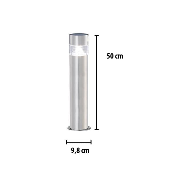 Solcellelampe - Solcellemarkør - 150 Lumen - Bevægelsessensor - Grå Metal