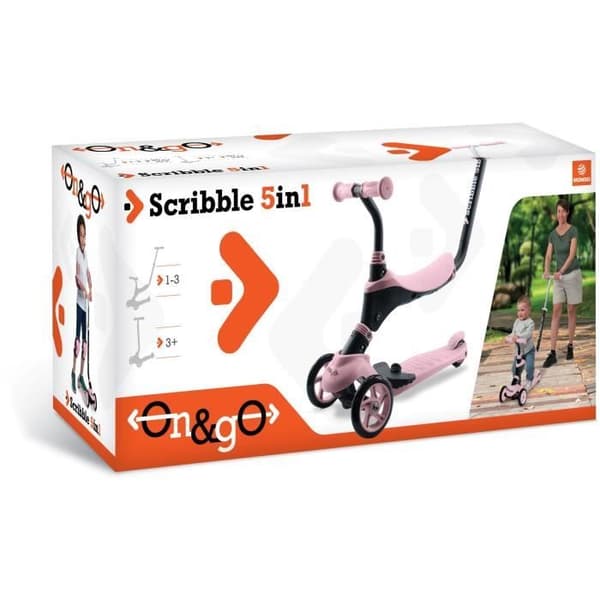Draisienne - MONDO - On&Go Scribble 5-i-1 - Sammenklappelig - Sort / Lyserød