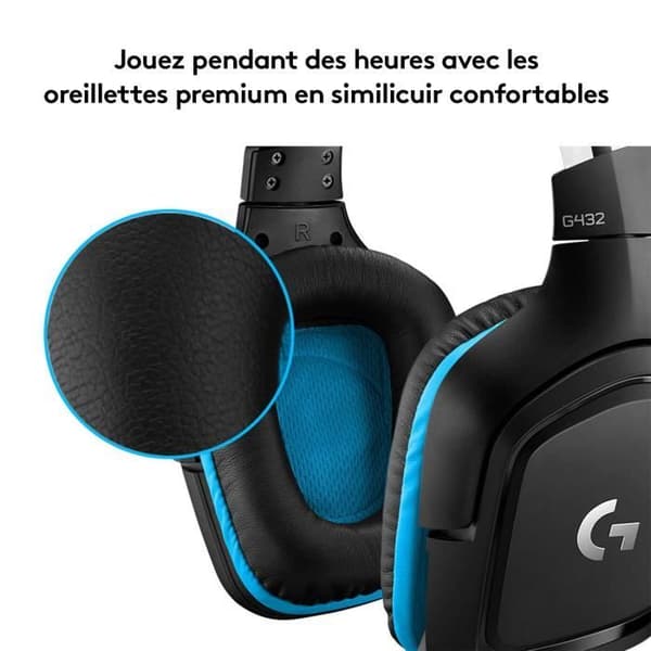 Gaming headset - Wired - Logitech G - G432 - USB - Xbox One, PS4, Switch, PC, MAC - Black