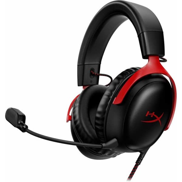 Wired Gaming Headset - HyperX Cloud III - til PC & konsol - Sort/Rød