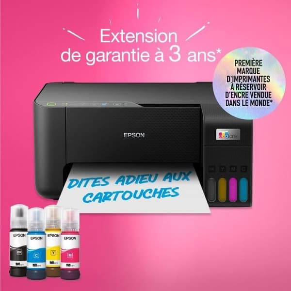 A4 multifunktionsprinter - EPSON - Ecotank ET-2860 - Wi-Fi - Udstyret med blækbeholdere