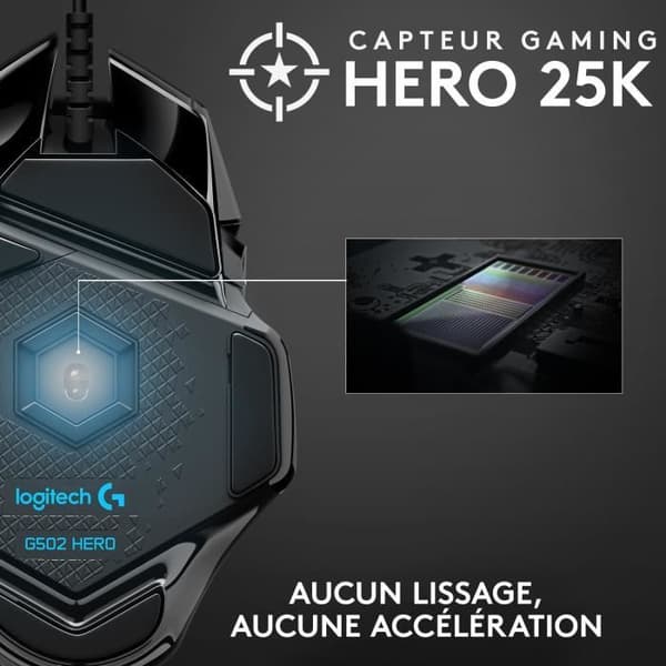 Pelihiiri - Langallinen - Logitech G - G502 Hero - Musta