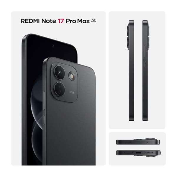 REDMI Note 17 Pro Max 5G - Smartphone - 8+512 GB - Batteri 9210 mAh - Sort