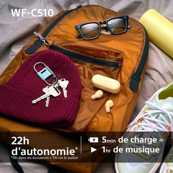 Sony WF C510 Bluetooth trådløse hovedtelefoner Sort