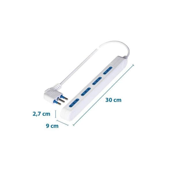 Stikdåse - POLYPOOL - PP2520 - 4 stik - Kabel 1,5m - Hvid