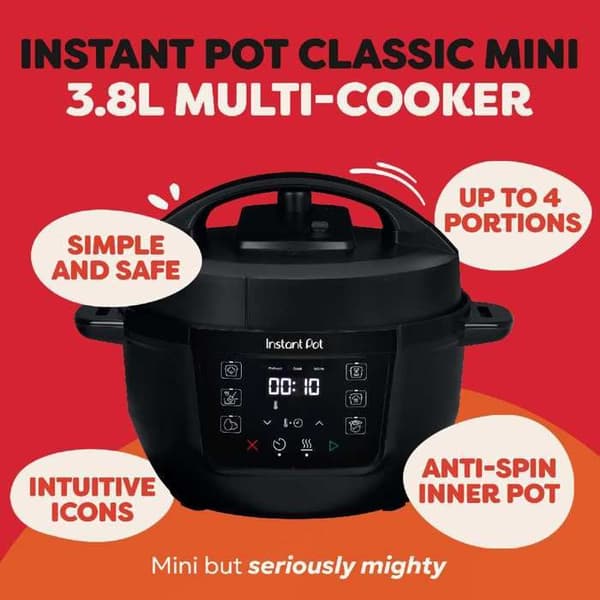 Multikoger - INSTANT POT - Classic Mini - 3,8 L - 7 funktioner - Sort