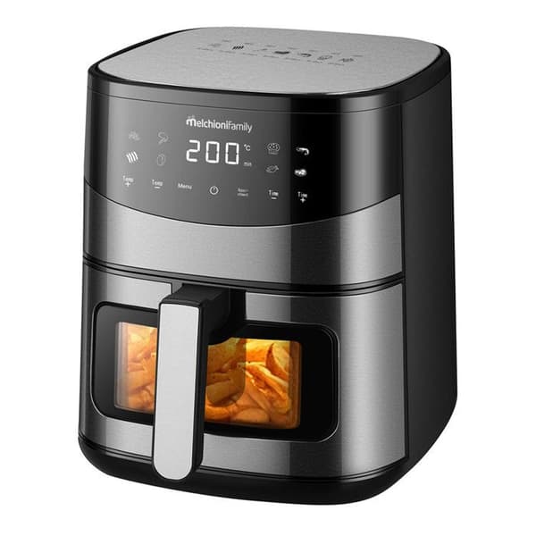 Melchioni Airfryer ARIANNA 6,5L 2000W Touch LED Sort Rustfrit Stål
