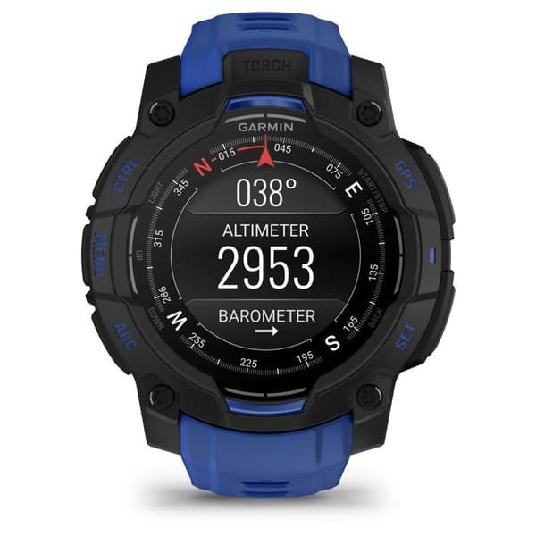Smartwatch - GARMIN - Instinct 3 - 1,2" - 45 mm - Amoled - Sort/blå