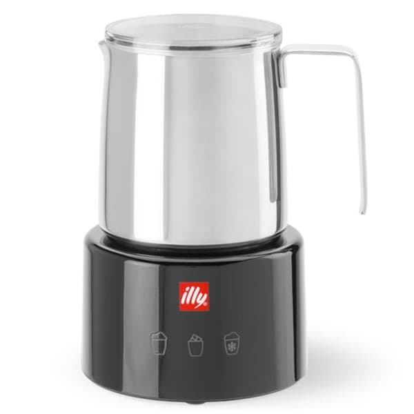 Mælkeskummer - Illy - Sort Sølv - Rustfrit stål - 250 ml - Moderne design