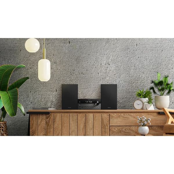 Philips TAM4505M2/12 Hi-Fi Mikrosystem 80W med Bluetooth, DAB+, CD, USB - Sort/Grå