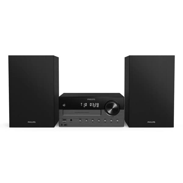 Philips TAM4505M2/12 Hi-Fi Mikrosystem 80W med Bluetooth, DAB+, CD, USB - Sort/Grå