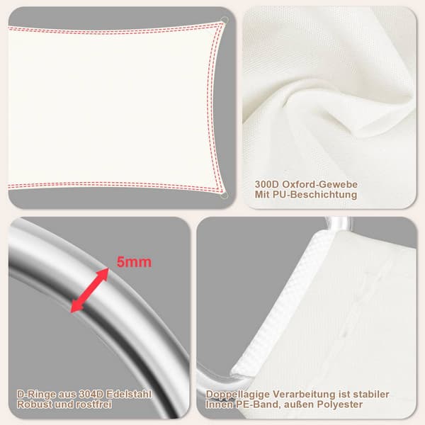 Triangular polyester sun cloth with UV protection | Kerma | 360x360x510 cm
