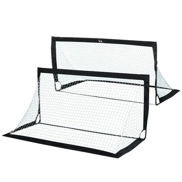 2-delt fodboldmål med net | Farve: Sort | Mål: 90x89x186 cm