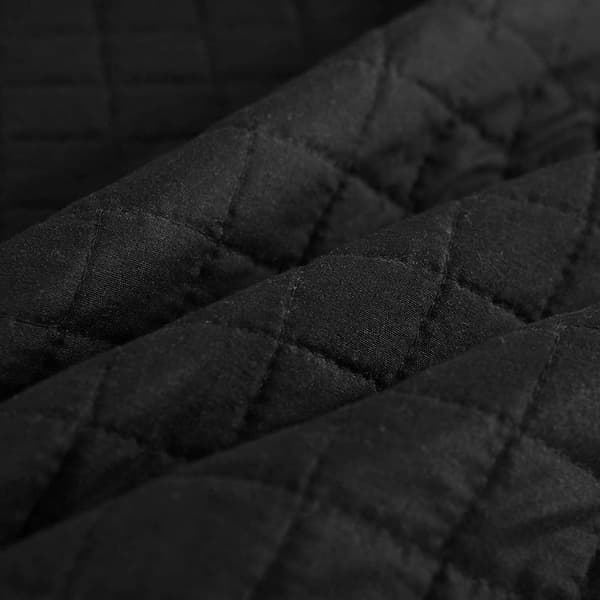 Quiltet sengetæppe Patchwork vendbar | Sort | 220x240 cm