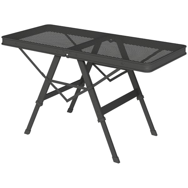 Justerbart campingbord | Farve: Sort | Mål: 40,5x90x48/58 cm