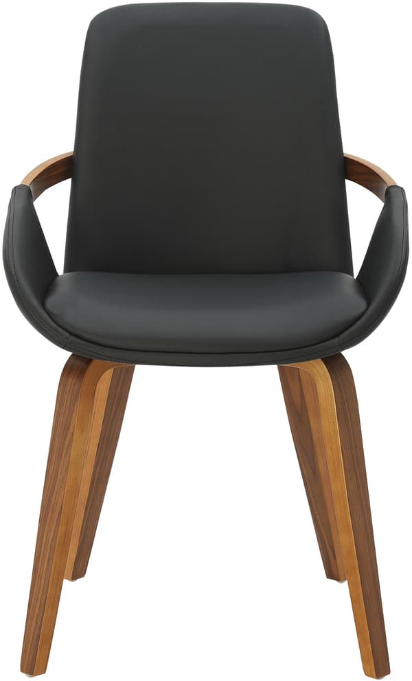 Spisestuestol Bertol | Kunstlæder | Farve: valnød/sort | Mål: 53x58x85 cm