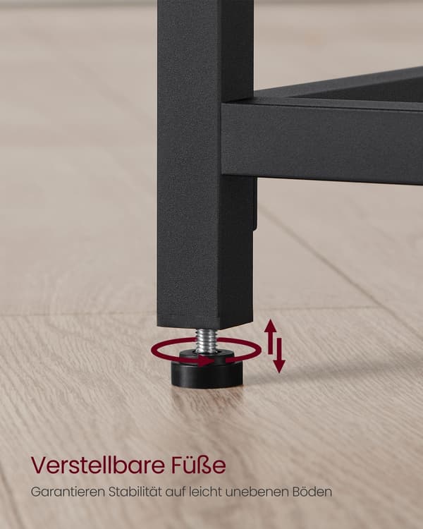 Sort skrivebord - skrivebord - spånplade og stål - moderne - 50 x 80 x 76 cm