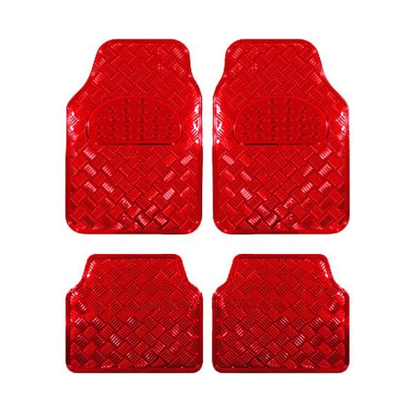 4-delige universele automatten aluminiumlook | Rood