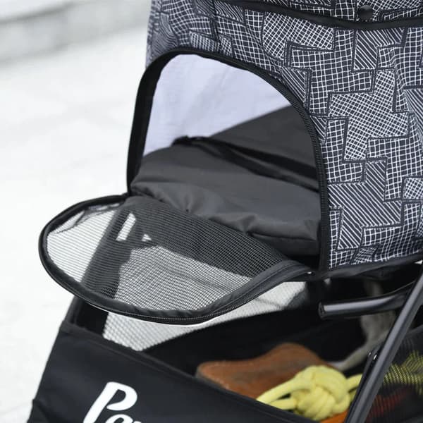 Hundeklapvogn til store hunde, foldbar | Farve: Sort | Mål: 33x62x59 cm