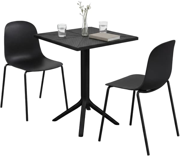 Puutarhakalusteet Nerra 2 tuolilla | Väri: musta | Mitat: 166x60x85 cm