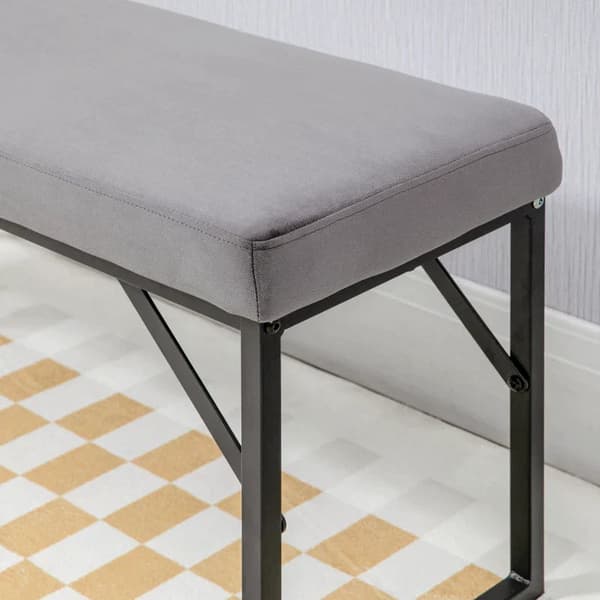 Polstret sofa | Farve: Mørkegrå + sort | Mål: 35x100x47 cm