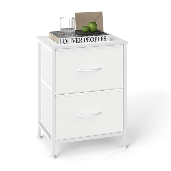Kommode med 2 stofskuffer | Brun-sort | 39,6x30x52,2 cm